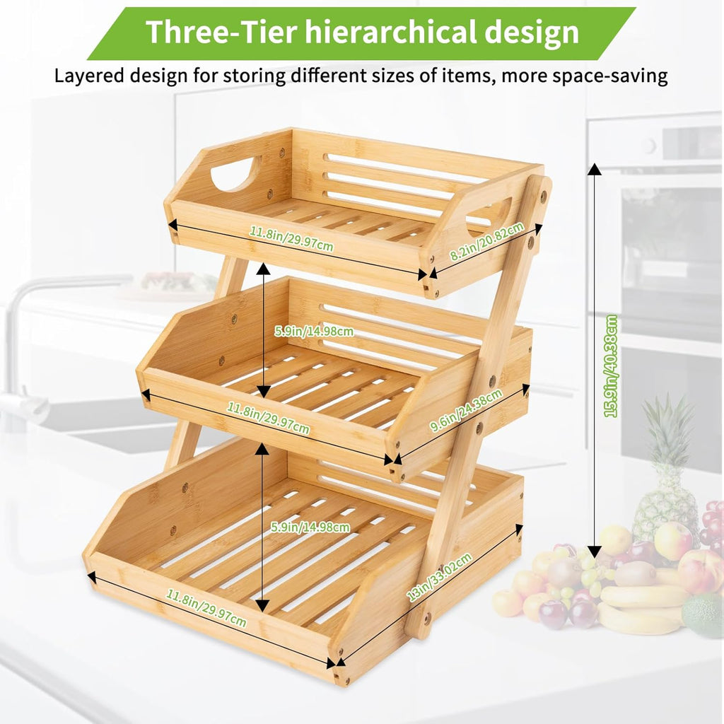 Bamboo Fruit Basket with Banana Hook D777721