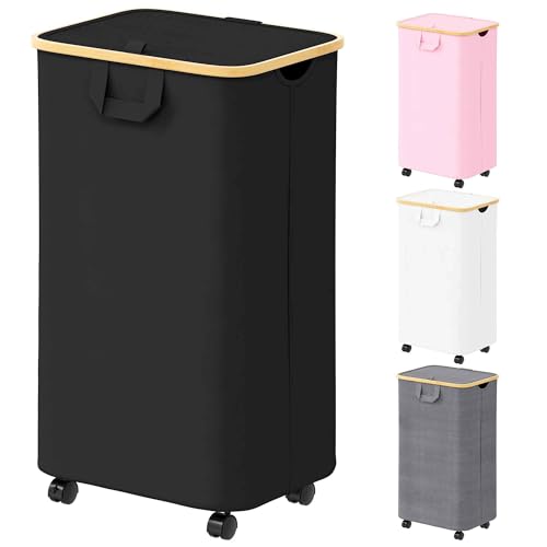 Gray 29 Gal Rolling Laundry Hamper with Lid R905351