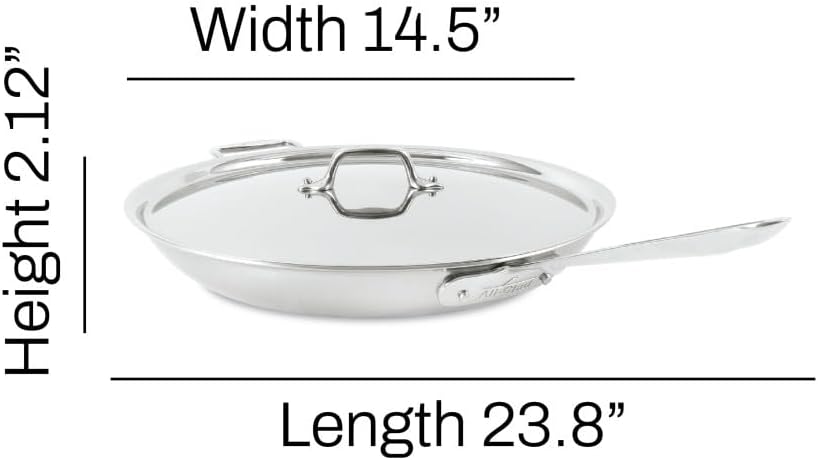 3-Ply Stainless Steel Fry Pan 14 Inch H12502