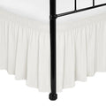 White Adjustable Elastic Wrap Around Bed Skirt 25" Drop B990