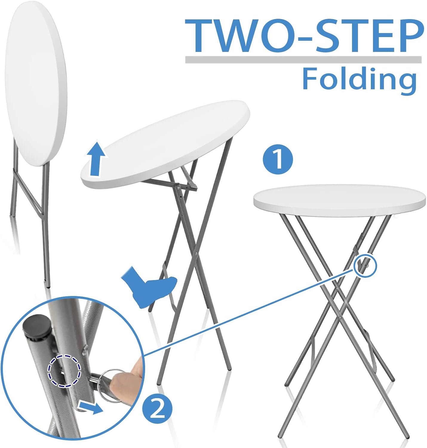 32" Round Plastic Folding High Top Table A248791
