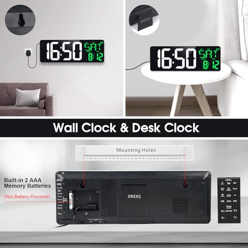 17 Inch Digital Wall Clock with Remote N3953