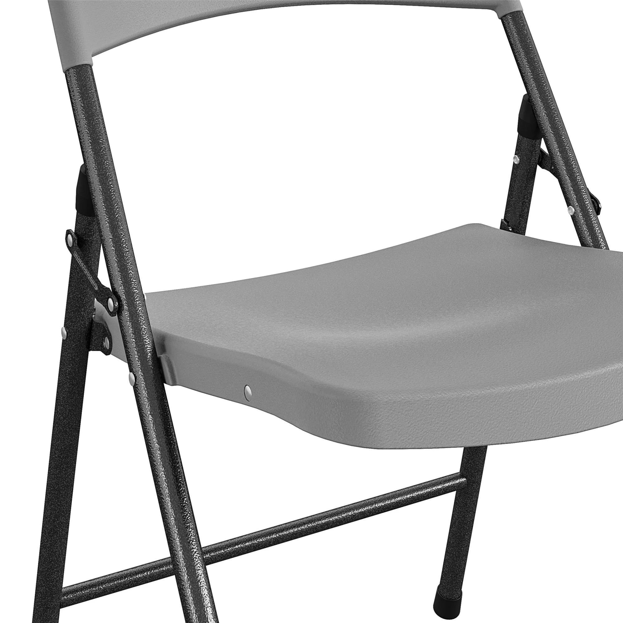 Gray 4-Pack Solid Resin Plastic Folding Chair Y2398
