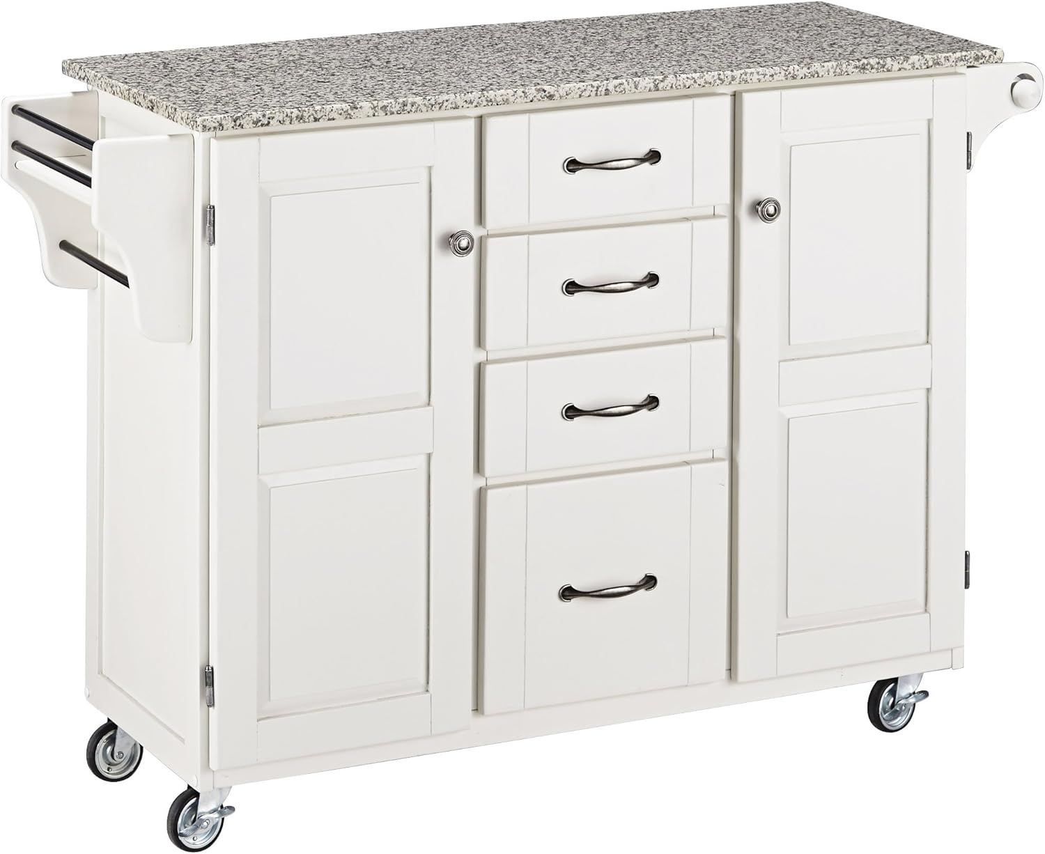 Cherry 2 Door Cabinet Kitchen Cart with Oak Top U93056