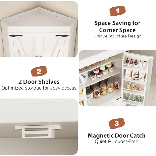 White 4 Door Tall Storage Cabinet G296