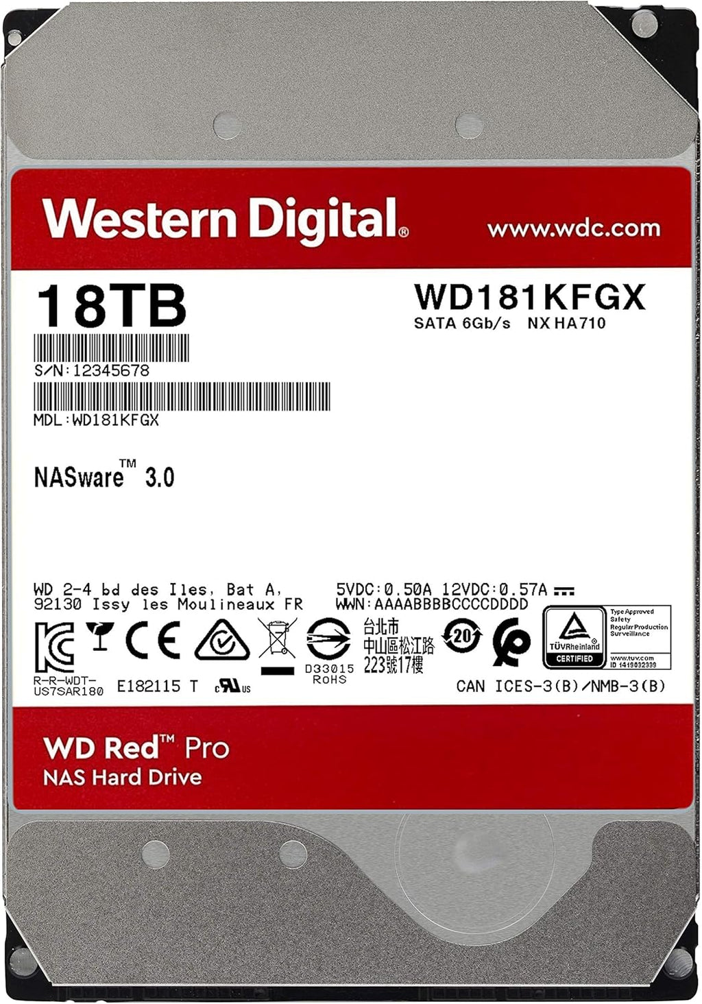 12TB 7200 RPM SATA 6 Gb/s CMR 256 MB Cache 3.5 Internal Hard Drive G7584