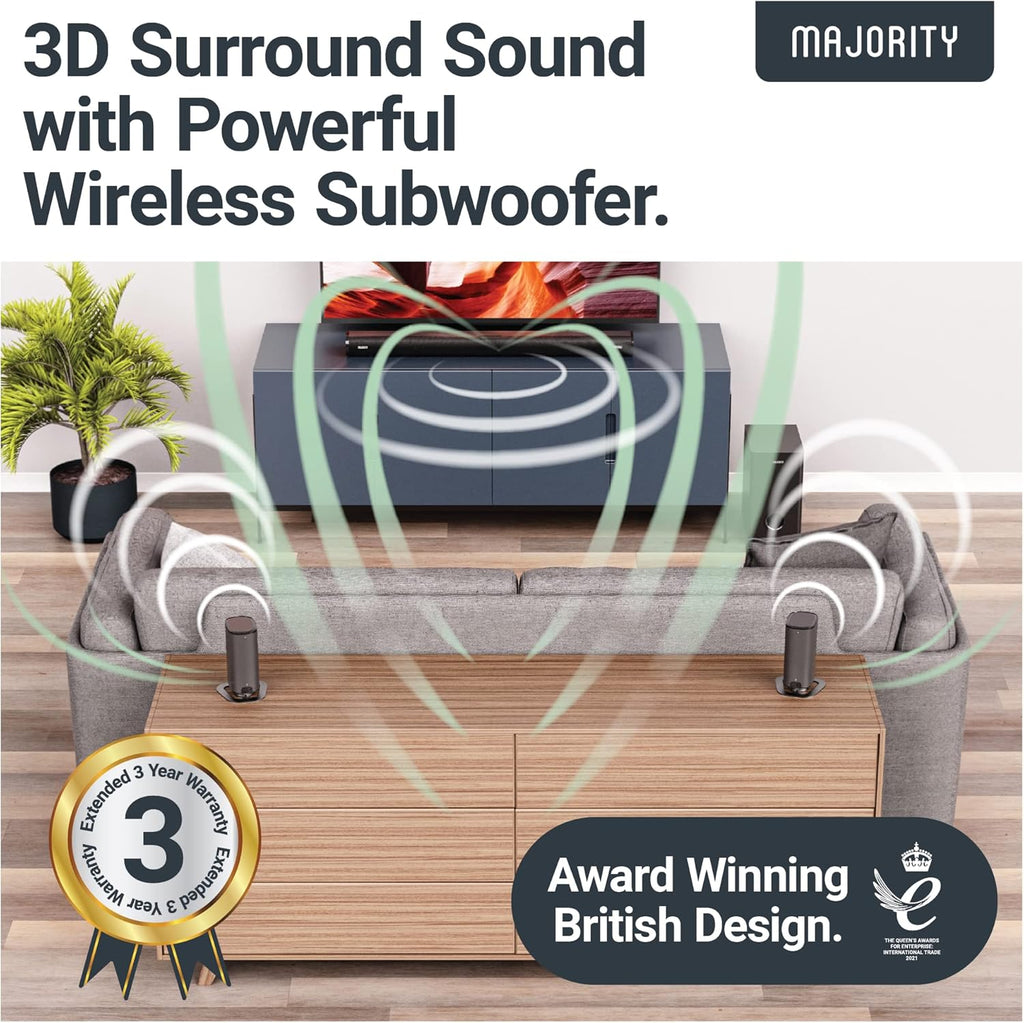 5.1 Dolby Audio Surround Sound System with Soundbar and Wireless Subwoofer G63876
