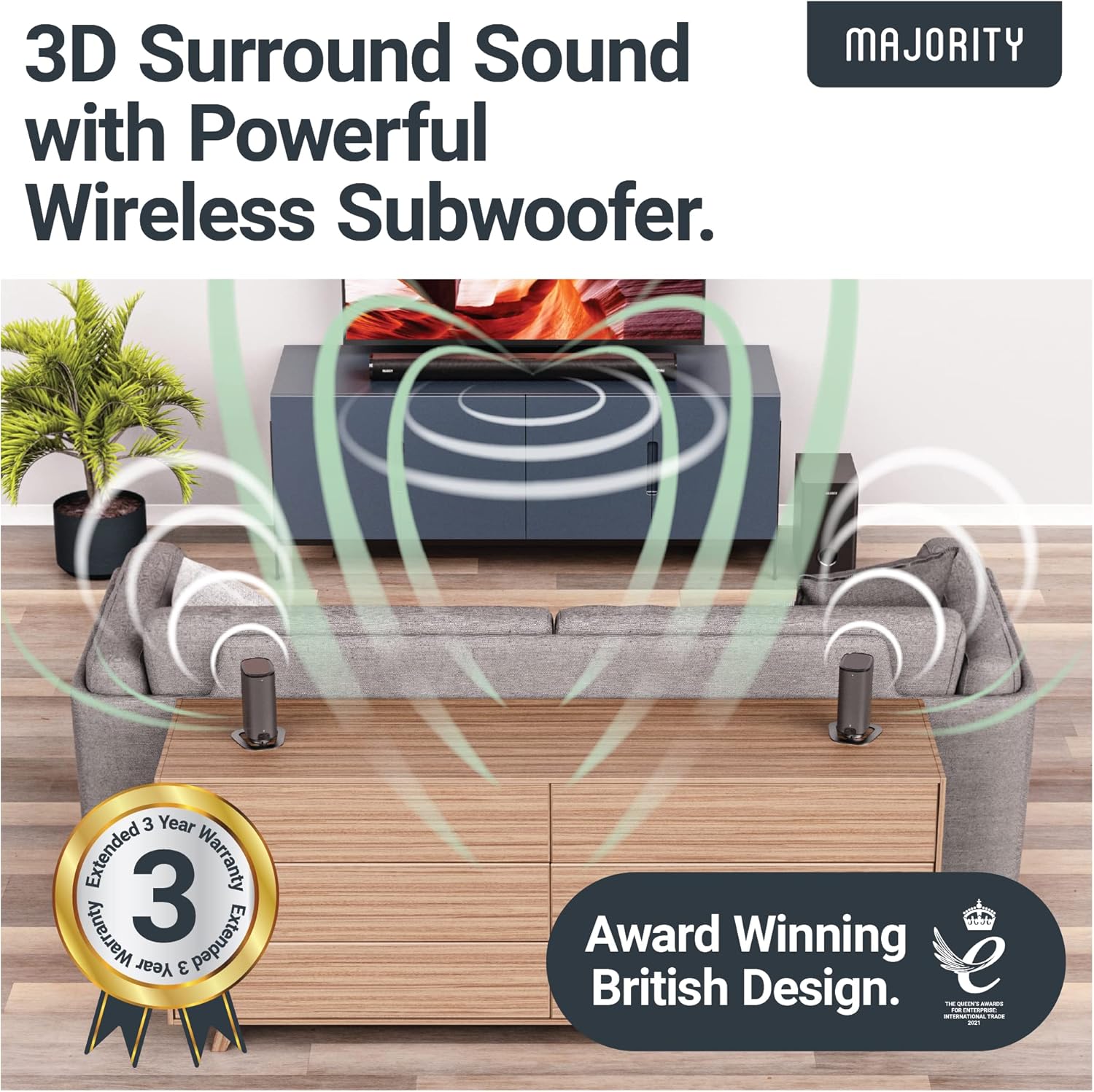 5.1 Dolby Audio Surround Sound System with Soundbar and Wireless Subwoofer G63876
