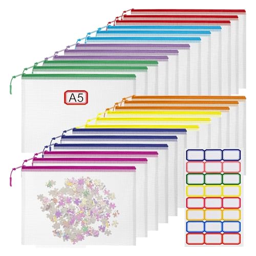 24 Pack 9.5" x 7.1" Black Mesh Zipper Pouch K56494