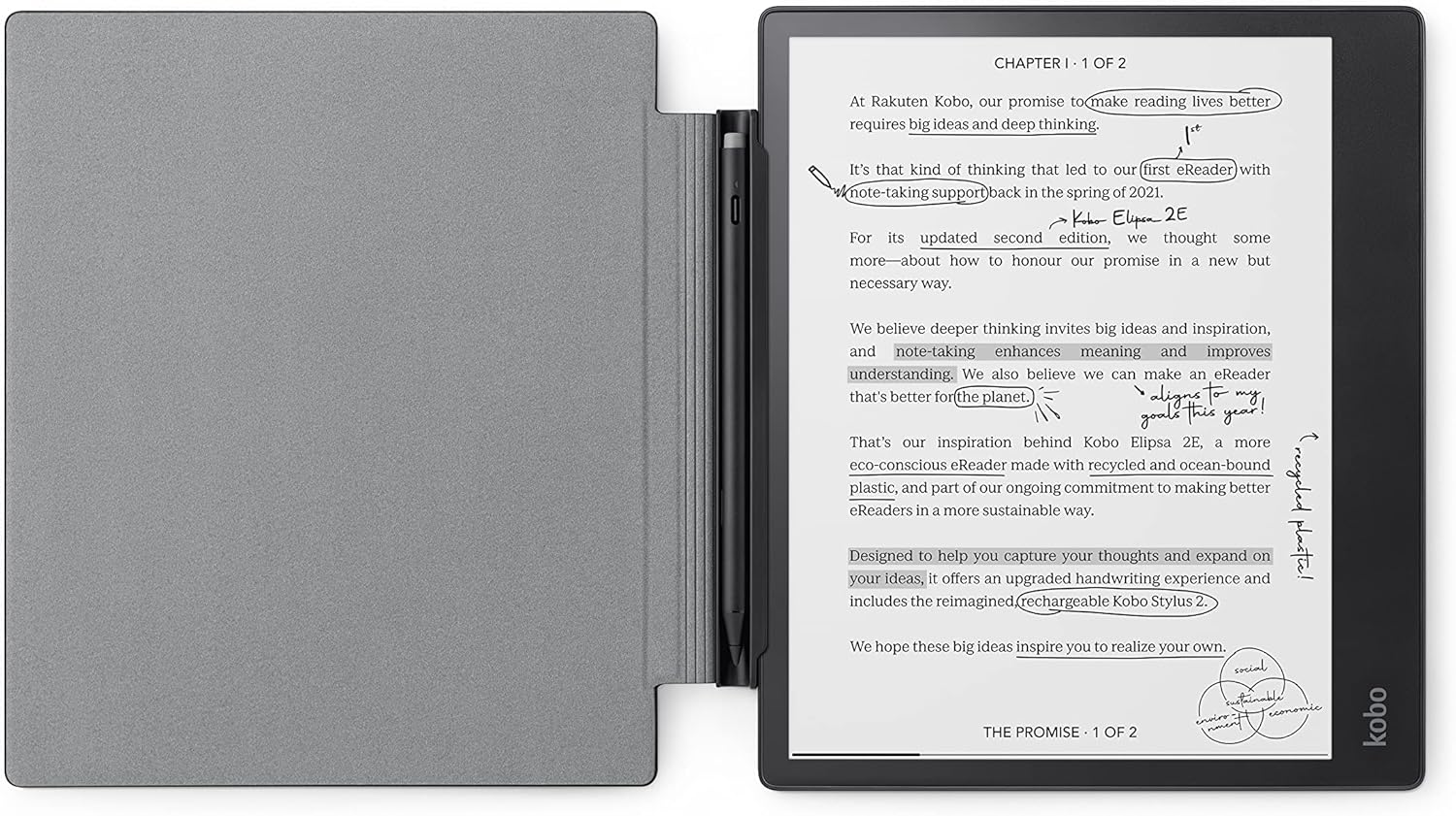 10.3" 32GB eReader with SleepCover (Black) C225