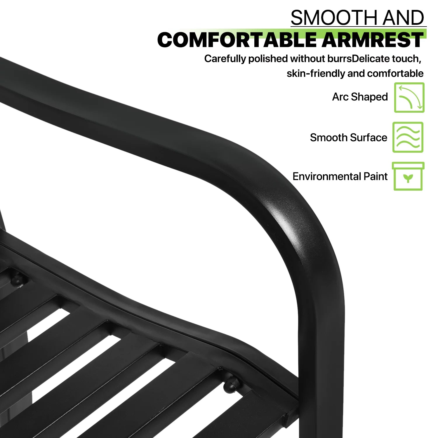 Black Cast Iron Patio Bench Q616