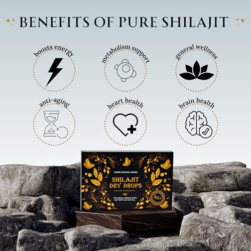 Pure Shilajit Resin Dry Drops, 60 Tablets R466254