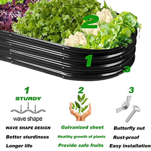 5ft Oval Galvanized Metal Raised Garden Bed Planter J47478