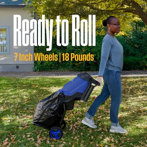 1.7-Inch 15 Amp Corded Electric Mulcher Chipper Shredder with 12 Gallon Collection Bag V387115