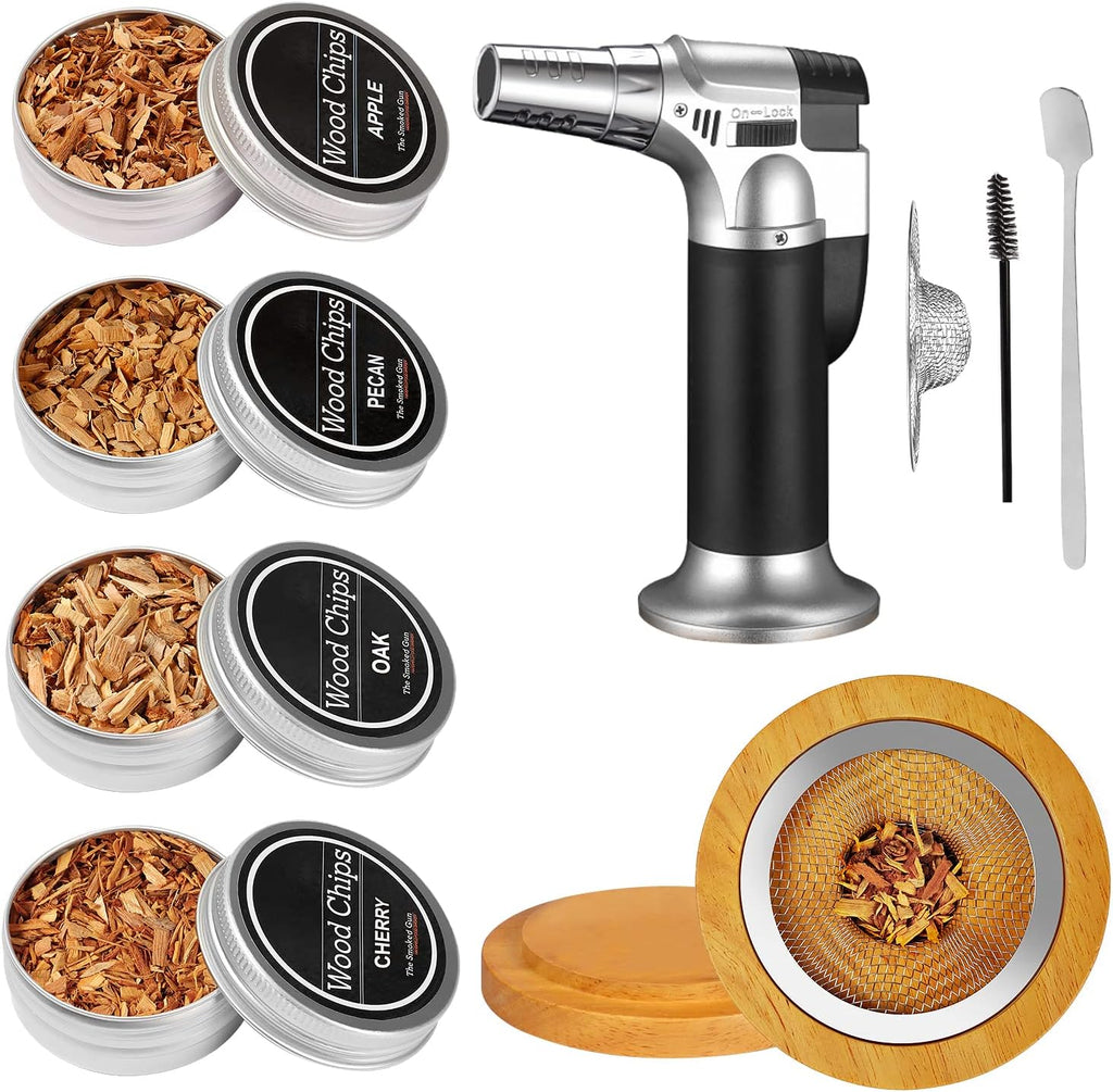 Cocktail Smoker Kit with Torch, 4 Flavors Wood Chips, Pack of 2 T55811
