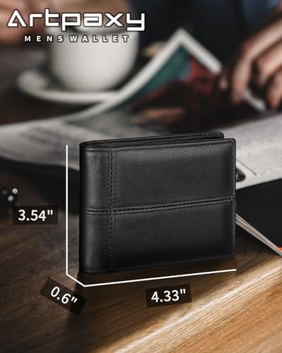 Genuine Leather Bifold RFID Blocking Wallet with 12-13 Card Holders B306