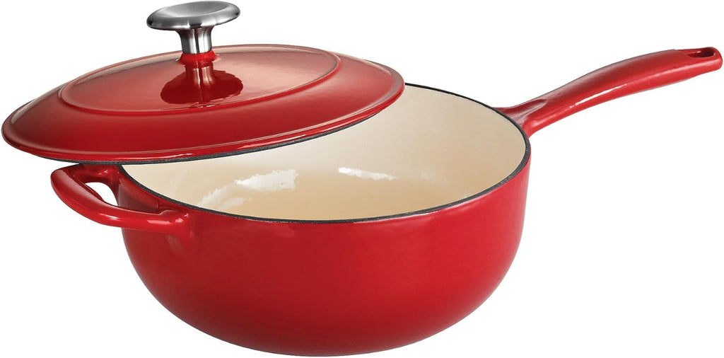 Enameled Cast Iron 3-Quart Saucier Gradated Red M9260