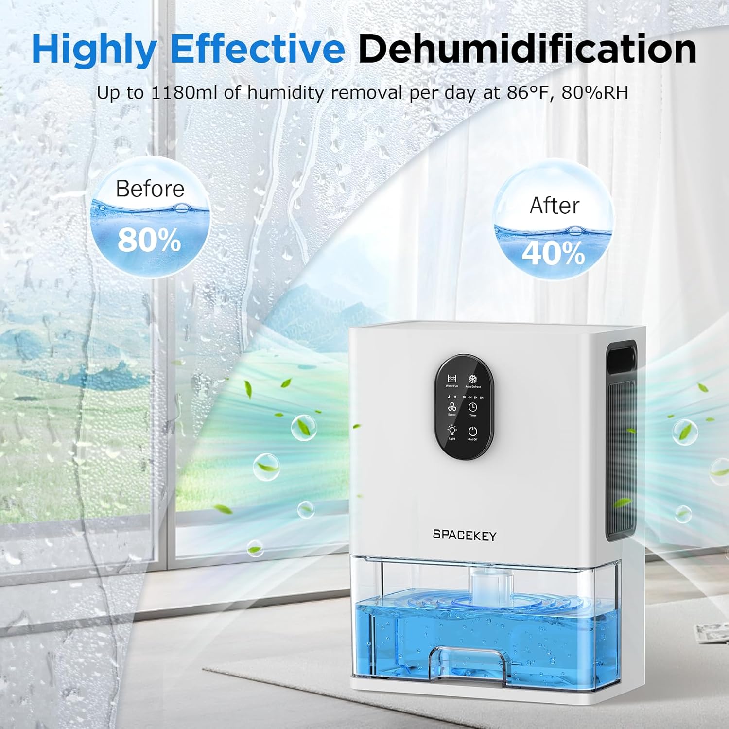 106 OZ Dehumidifier with 7 Color LED Light A162891