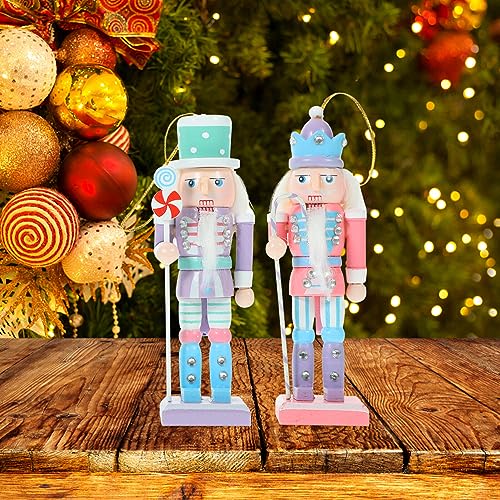 4pcs Pink Wooden Nutcracker Ornaments Y16099