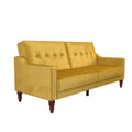 Mustard Coil Futon Convertible Sofa Bed W1095