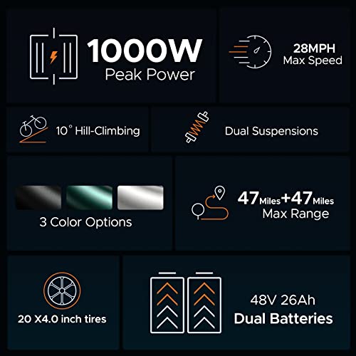1000W Electric Bike with 48V 26Ah Battery K1493
