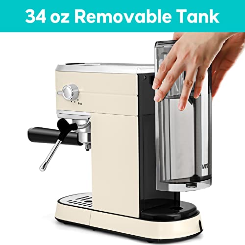 Espresso Machine 20 Bar with Milk Frother Steam Wand, Compact Coffee Machine with 34oz Removable Water Tank W5327