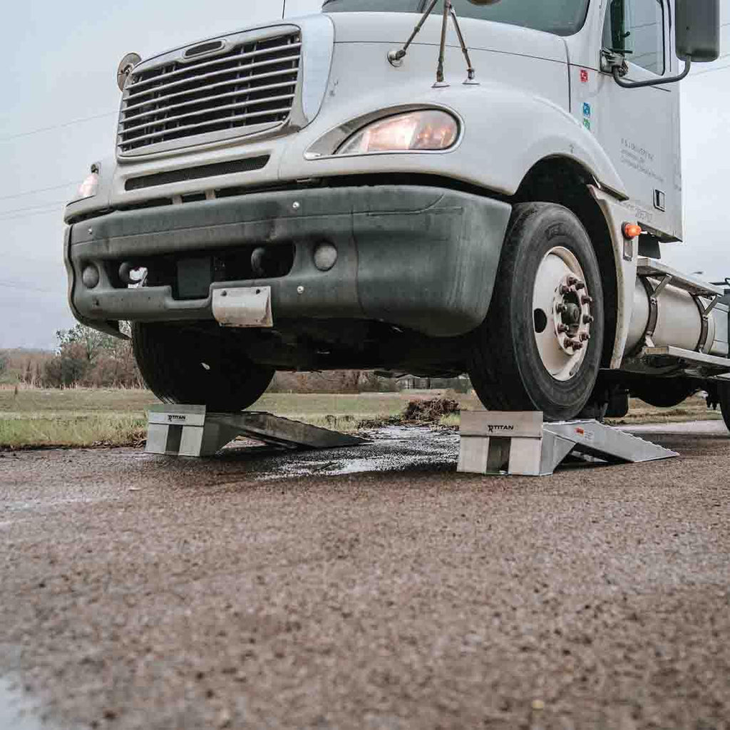 Heavy Duty Aluminum Semi Truck Riser Ramp 20,000 LB Capacity X80443