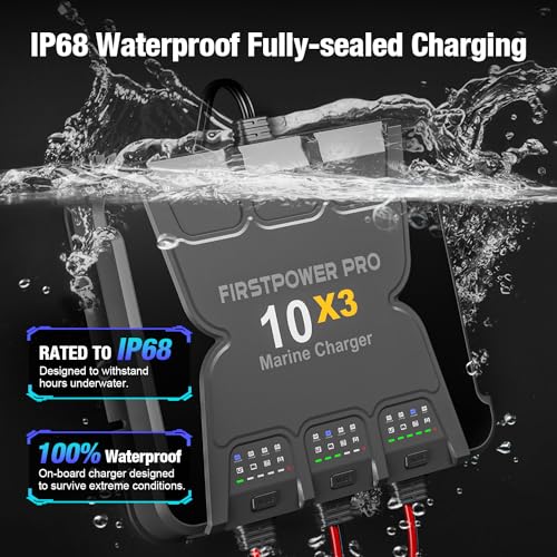 30A 12V Waterproof Onboard Battery Charger for SLA/AGM, Lithium, Calcium & Deep-Cycle Battery L644278