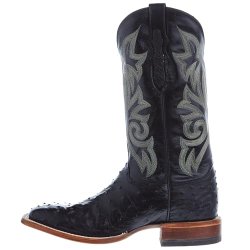 Exotic Full Quill Ostrich Western Boot Broad Square Toe E748