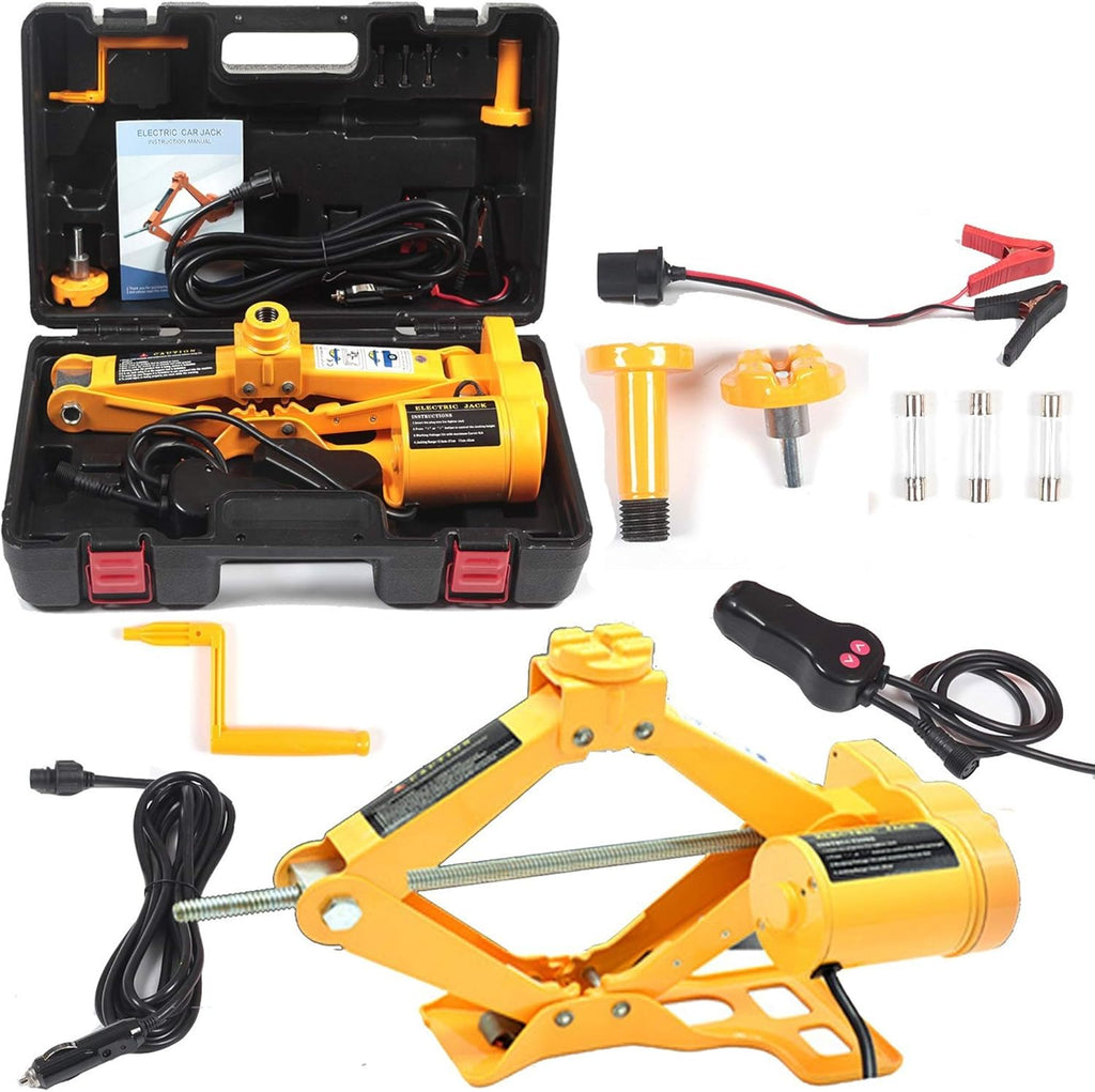 3 Ton 12V Electric Scissor Lift Jack Set with Double Saddles K703