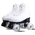 Classic White Quad Roller Skates with PU Leather and PU Wheels M488