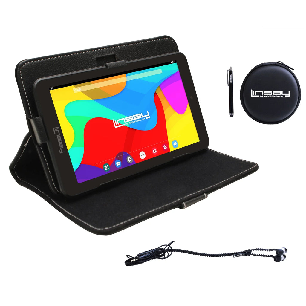7" Quad Core 2GB RAM 32GB Android 12 Tablet with Black Case, Earphones and Pen Stylus U2031