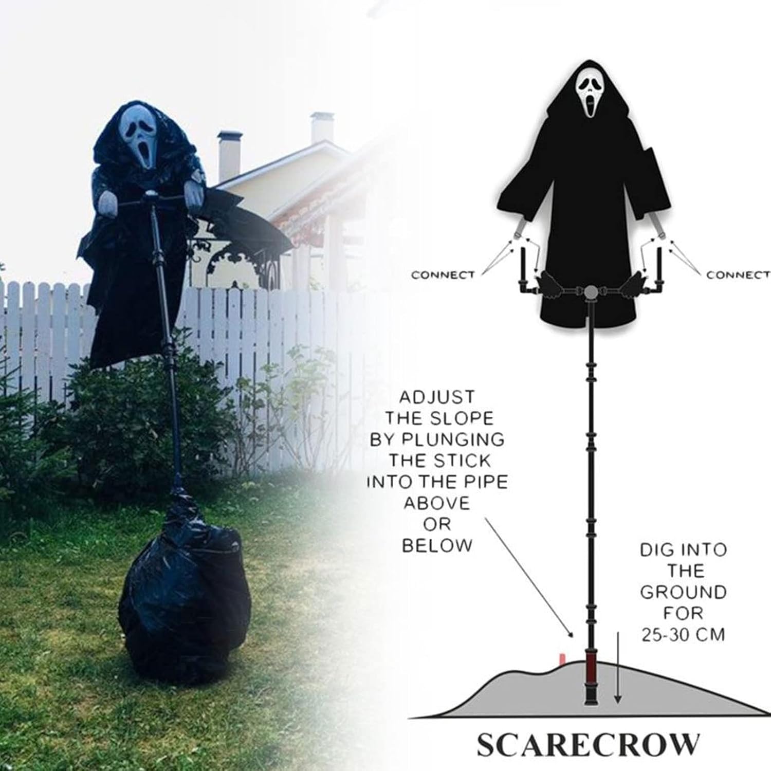 Black Flying Scarecrow Halloween Decoration S51715