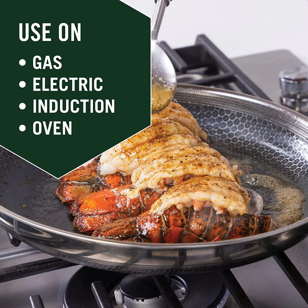 3 Piece Hybrid Stainless Steel Cookware Set with Lid, Non-Stick N435596