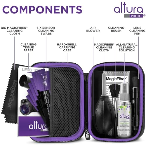Camera Cleaning Kit with Case, Spray, Swabs, Blower, Brush, Tissue Paper V95401