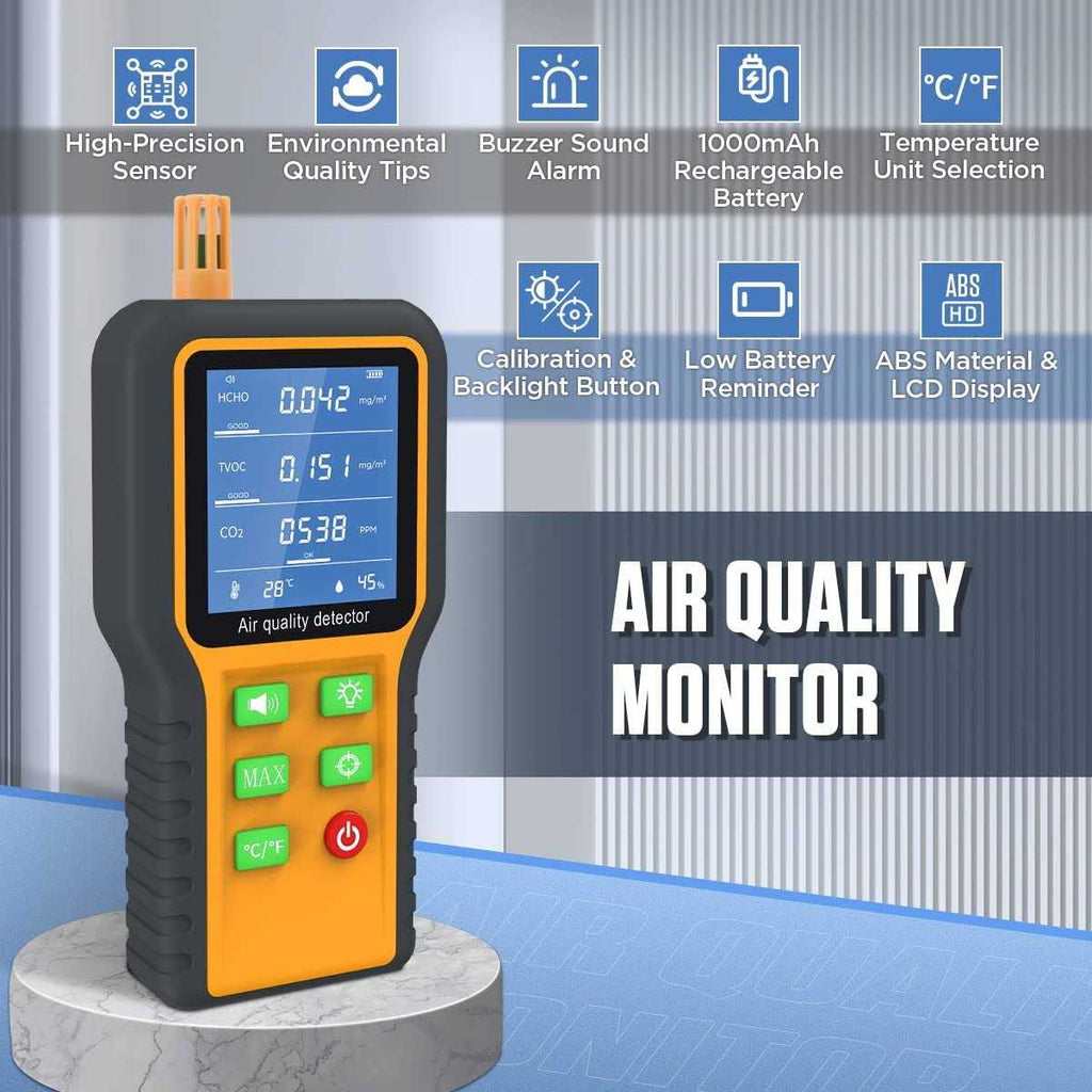 Air Quality Monitor CO2 Meter Carbon Dioxide Formaldehyde Detector K9402