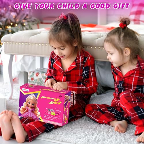 342 Pcs Doll Clothes and Accessories with Doll, Princess Gowns, Fashion Dresses, Top, Pants, Swimsuits, Shoes, Hangers and Other Accessories, Doll Playset Dress up Toy B7791