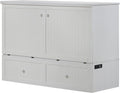 White Queen Murphy Cabinet Chest Bed with Charging Station 6 Inch H4763