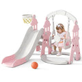 Pink Toddler Slide and Swing Set with Basketball Frame Q198