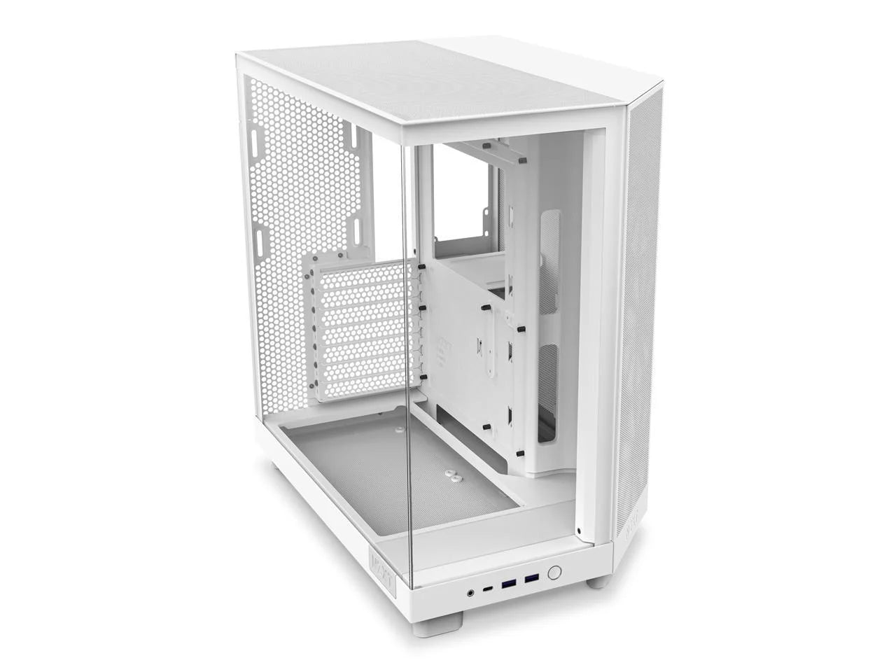 White Compact Dual-Chamber Mid-Tower Airflow Case S854776