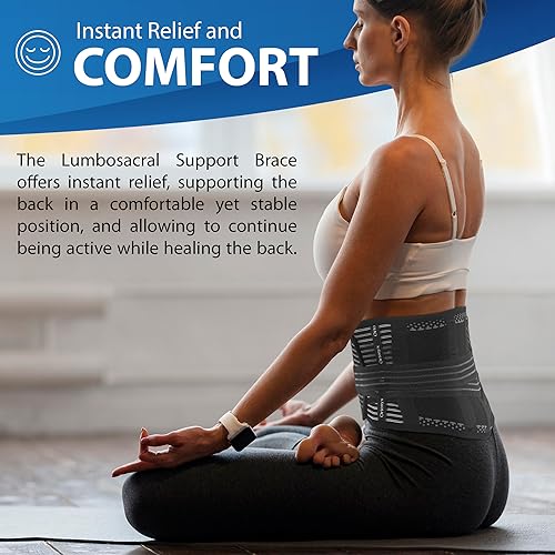Black M-L Back Brace with Lumbar Pad R55375