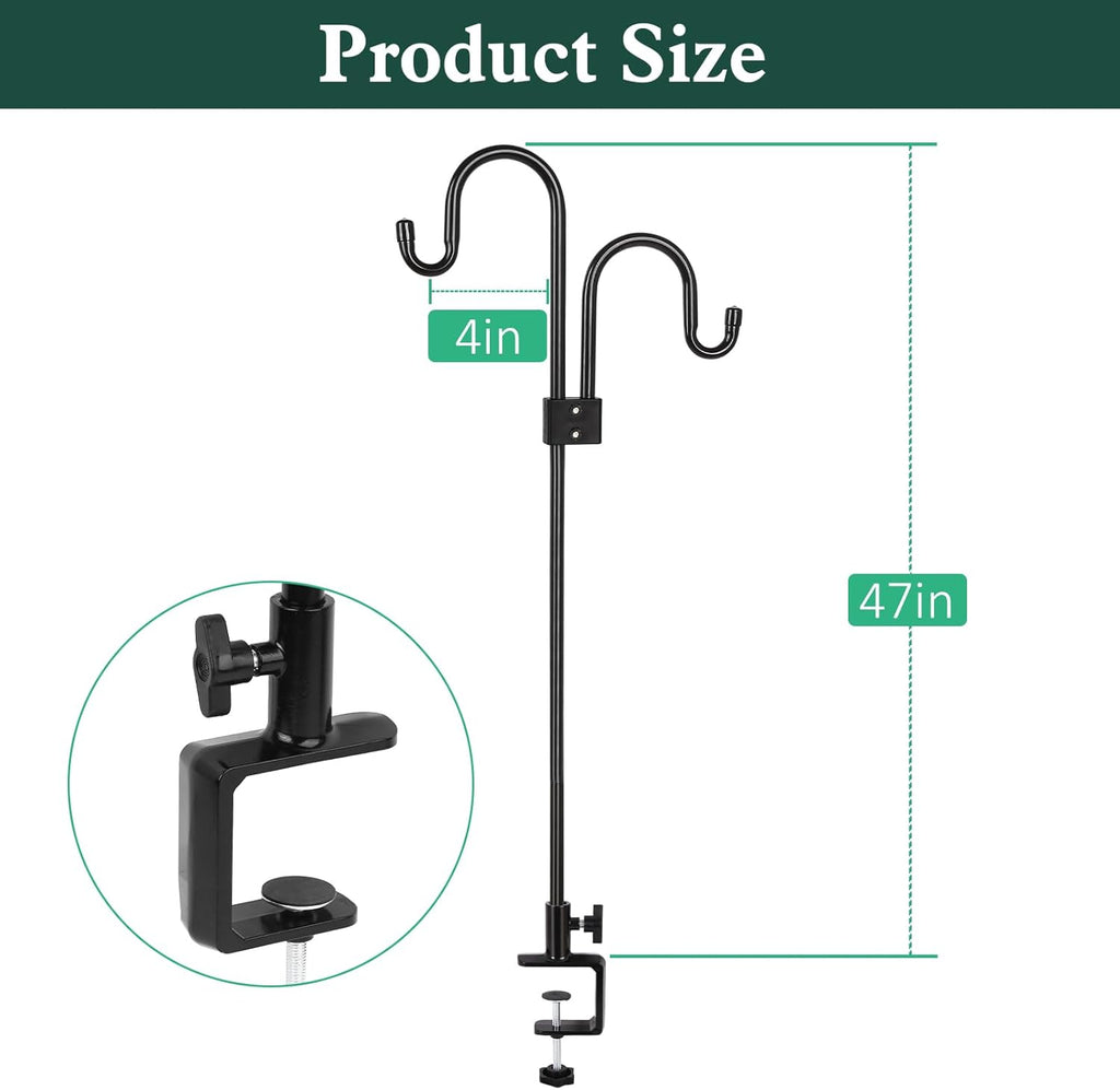 Black 47 Inch Deck Hook for Bird Feeder Q23999