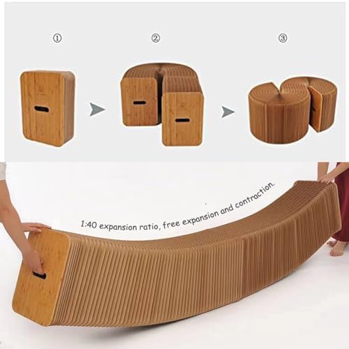 Accordion Folding Kraft Paper Stool with Cushion F999