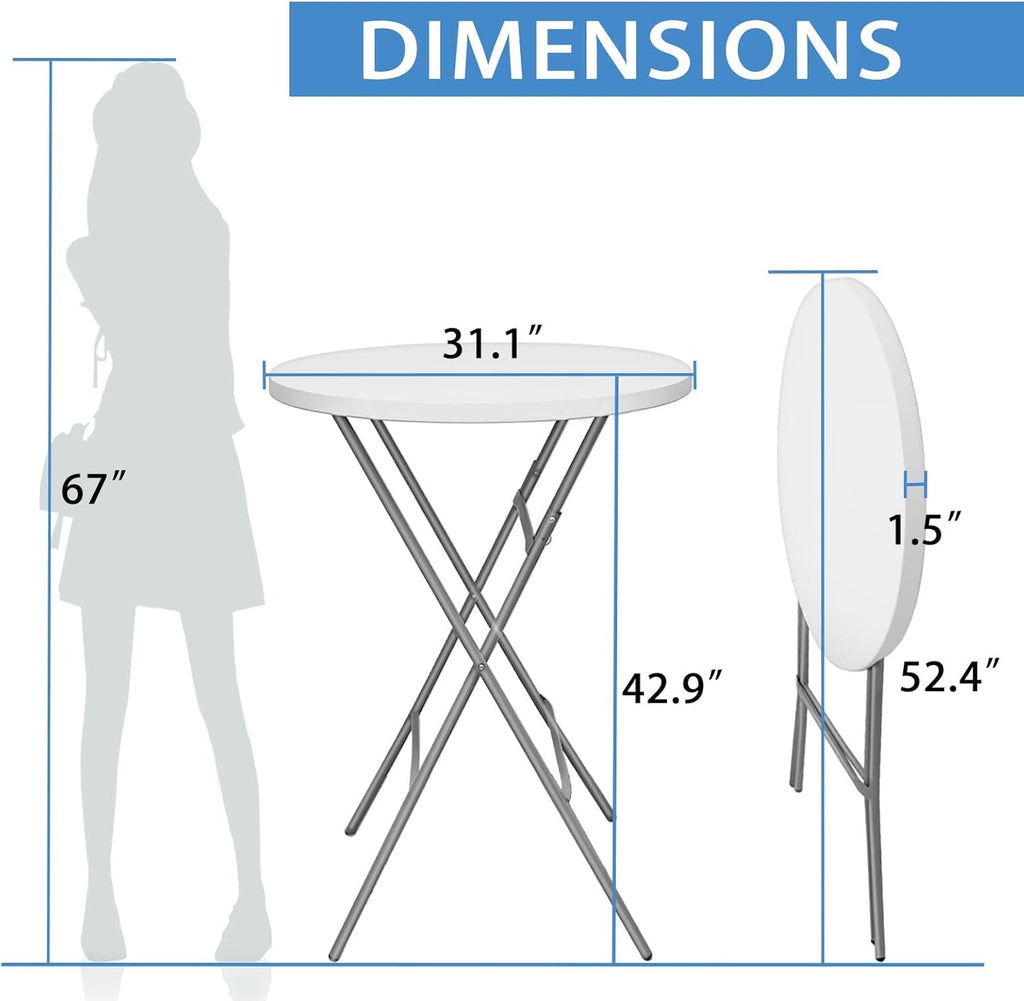 32" Round Plastic Folding High Top Table A248791