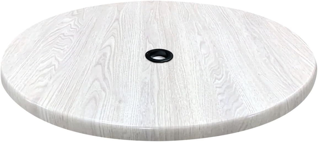 36" Diameter White Ash Table Top with Umbrella Hole F4873