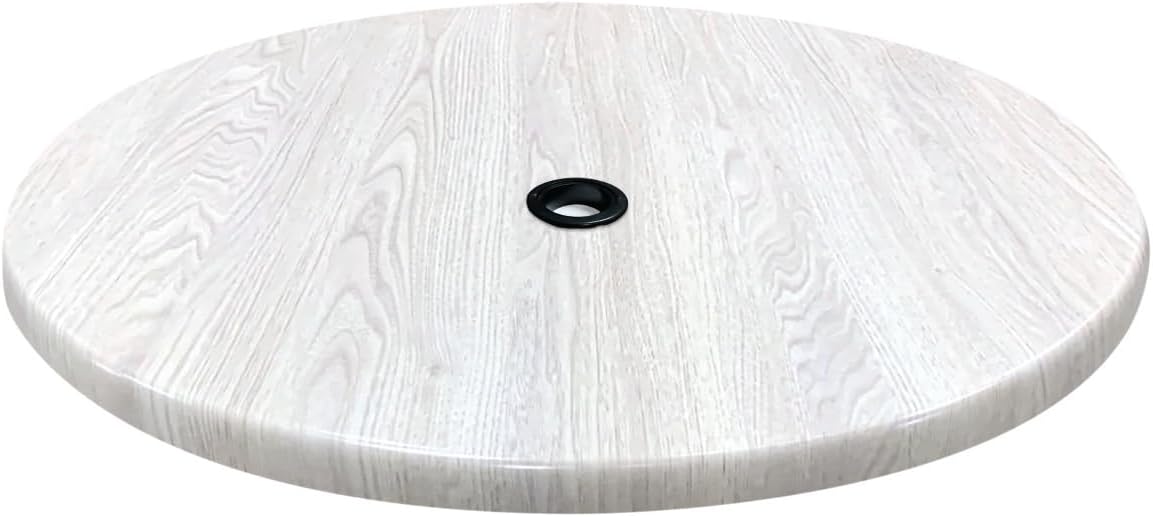 36" Diameter White Ash Table Top with Umbrella Hole F4873