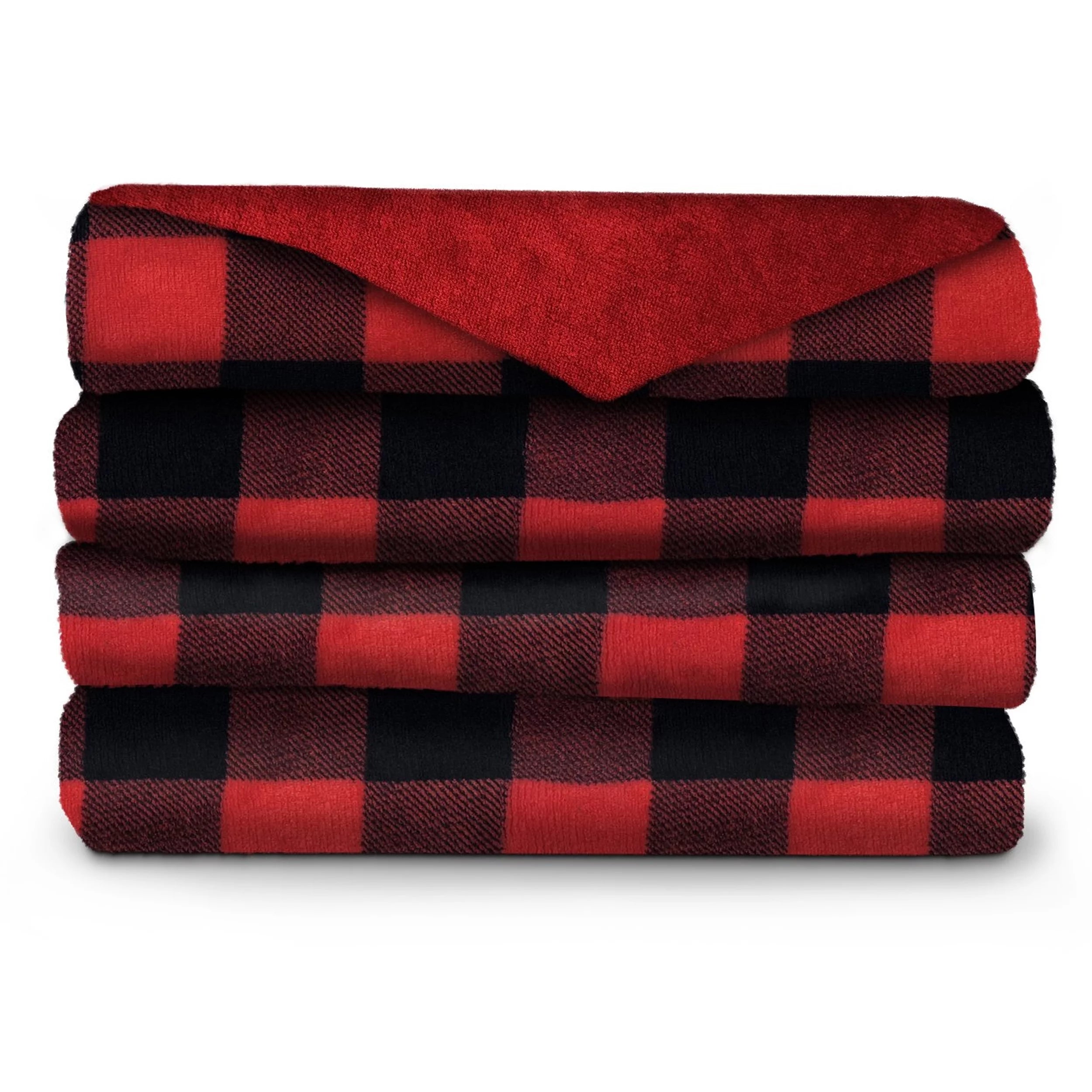 50 Inch x 60 Inch Microplush Heated Throw Blanket in Red Plaid M276120