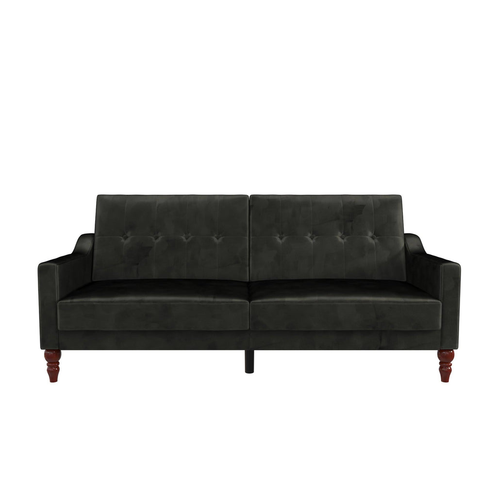 Mustard Coil Futon Convertible Sofa Bed W1095