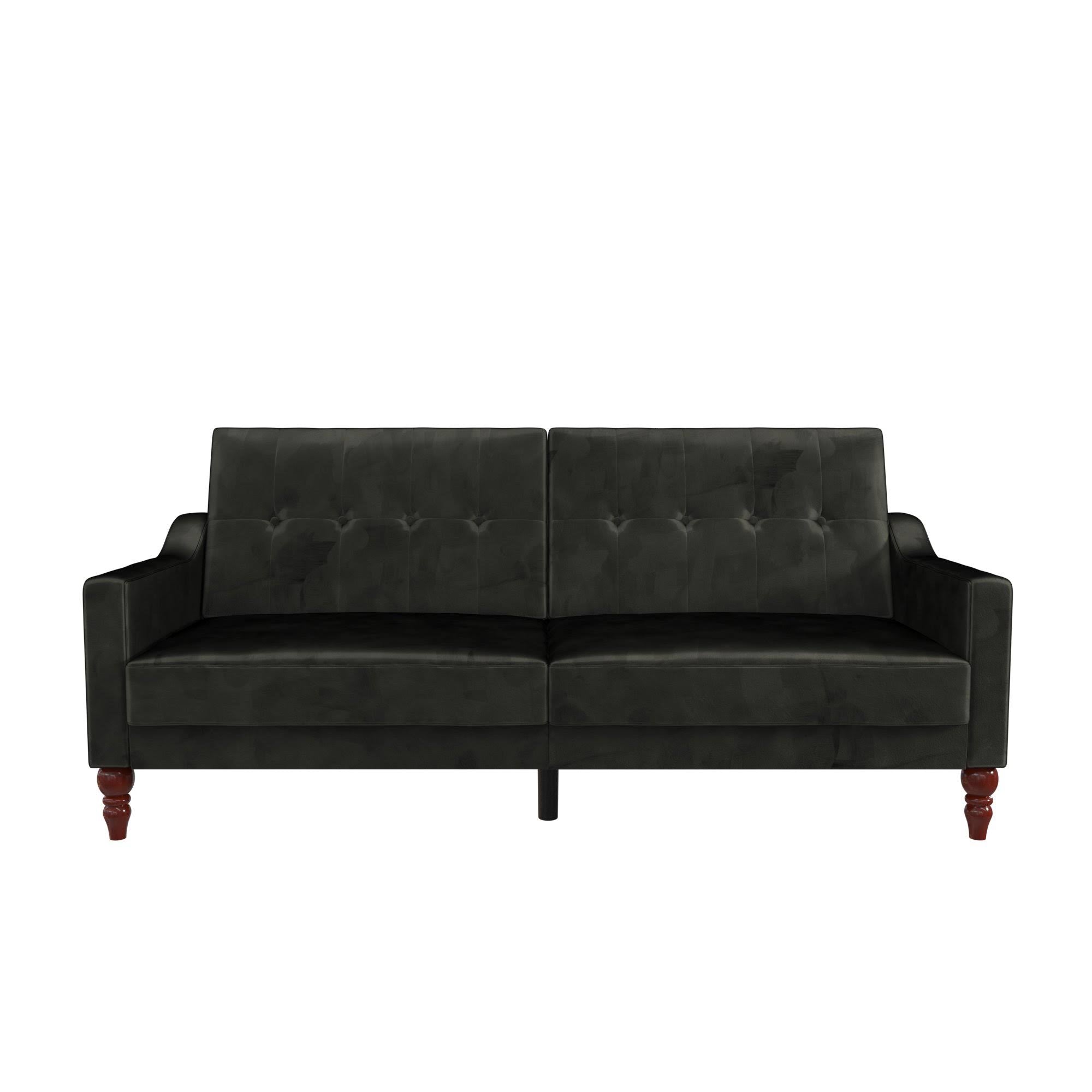 Mustard Coil Futon Convertible Sofa Bed W1095