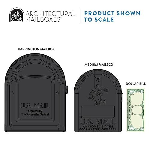 Galvanized Steel Post Mount Mailbox, Black, Large Capacity H573474